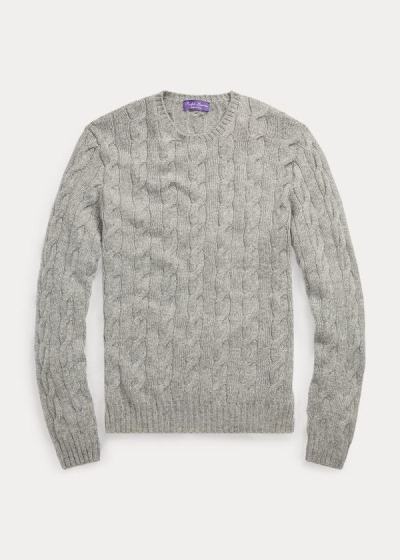 Sueter Ralph Lauren Hombre Grises Claro - Cable-Knit Cashmere - AKVRU3706